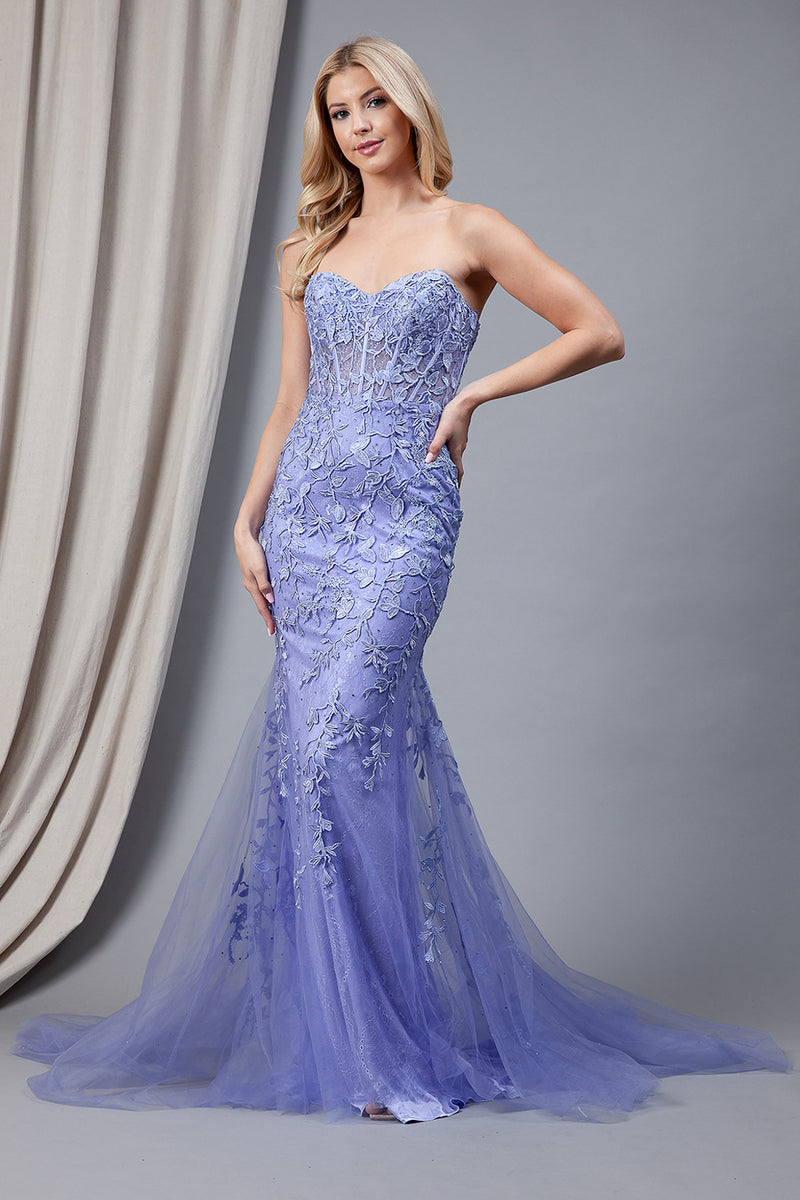 ace prom dresses Purple Tulle Ace Long Prom Dress Evening Dress