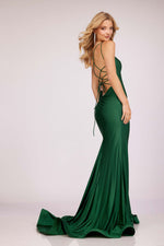 This dress features a fitted silhouette, a soft square neckline with 1-inch straps, a lace-up back, and a slight train. This dress is simple elegance at its finest. Style this dress to make it your own at your next prom or formal event.  CAC 2239