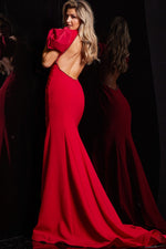 This dress features a plunging V-neckline with dramatic puff short sleeves, an open back, a fitted silhouette and embellished beaded details along the slit. This dress is unique and could be perfect for your next prom, pageant or formal event.

Jovani 37272A