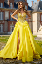 This ballgown features a strapless sweetheart neckline with a beaded bodice, and a voluminous taffeta skirt with a slit. This dress is elegant and could be perfect for your next pageant or formal event.

Sherri Hill 67015