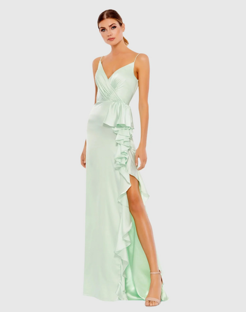 Introducing Carty, the perfect dress for any prom event! With its simple yet sleek satin design and high slit, you'll be sure to turn heads and make a statement. Get ready to dance the night away and feel confident with Carty.

Mac Duggal&nbsp;67815
