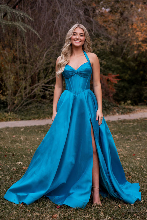 strapless open back dress Stella Couture 20041 Long Fitted Sleeveless Prom Gown main image 0