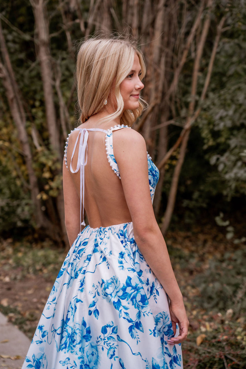teen party dresses Sparkly Royal Blue Long Prom Dresses For Teens Pretty Party Gowns main image 1