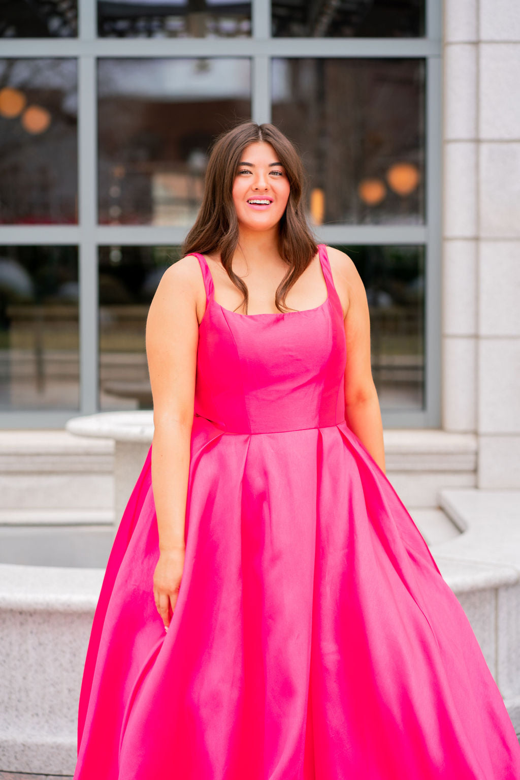 hot pink church dress Terramina Church Dress 7031-Fuchsia