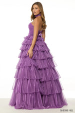 This stunning Sherri Hill gown features a strapless neckline, ball gown silhouette, with a ruffle skirt and rosette choker. Pair this dress with dainty heels for the perfect prom look.&nbsp;

Sherri Hill 57188