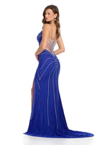 This stunning gown features a fitted silhouette, Asymmetrical cutouts, and hot pressed stoning details along the dress. Pair this dress with some fun earrings for the perfect prom or pageant look.&nbsp;

Ashley Lauren 11902&nbsp;