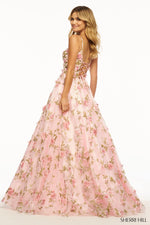 This Sherri Hill ballgown features 3D flower detailing with a lace-up back. A beautiful gown that could be perfect for your next prom or formal event.   Sherri Hill 56107