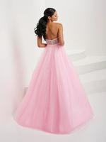 This dress features a strapless sweetheart neckline with a corset bodice, an A-line silhouette, removable puff sleeves, and glitter tulle fabric. This dress gives fairy-tale vibes and could be your dream dress at your next prom or formal event.   HOW 16083