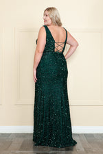 This dress features a U-neckline with a lace-up back and a fitted silhouette with sequin fabric. This dress is glamorous and could be ideal for your next prom or formal event.

PY W1126