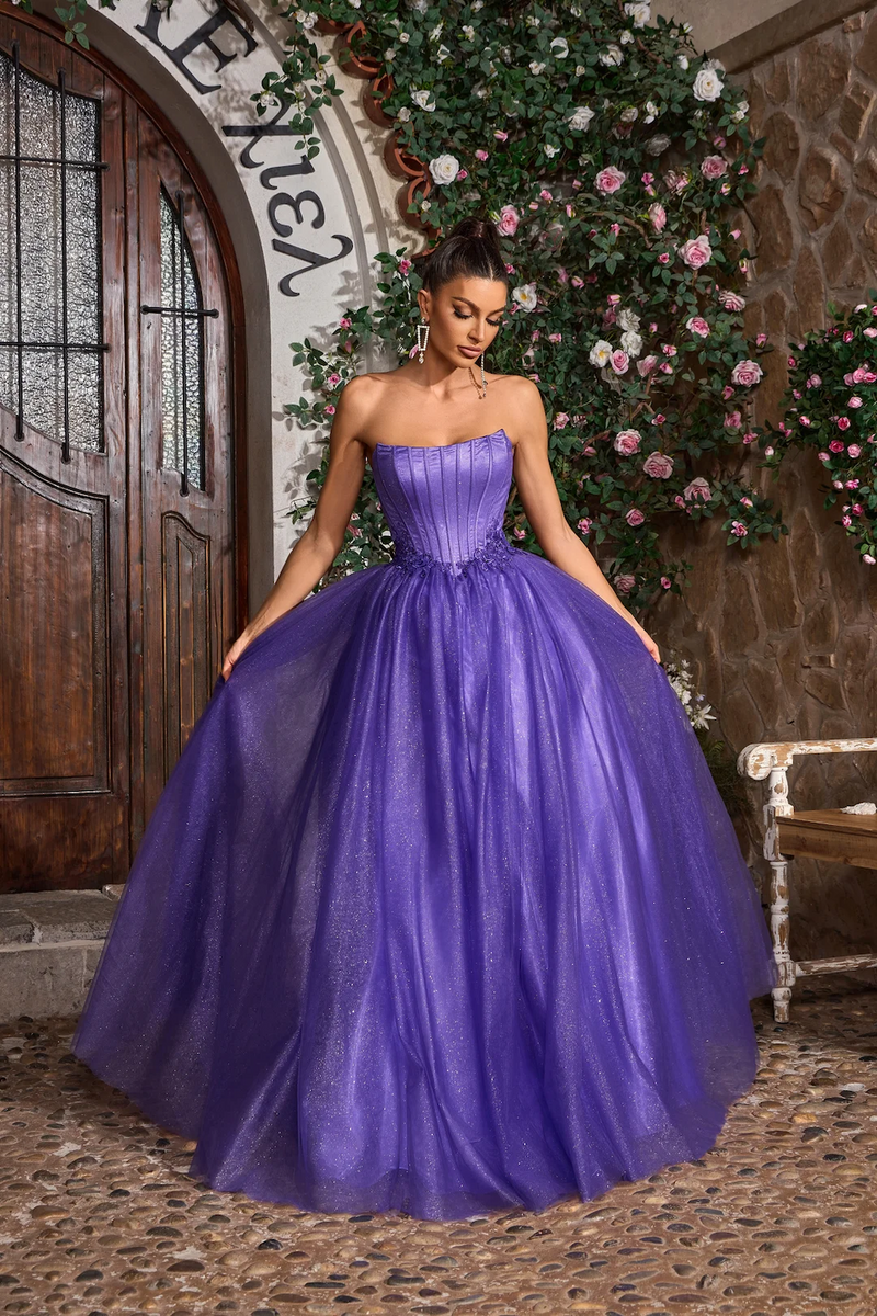 purple fairytale dress Fairytale Blue Purple Flowy Long Tulle Prom Dress with Butterflies #GR79142