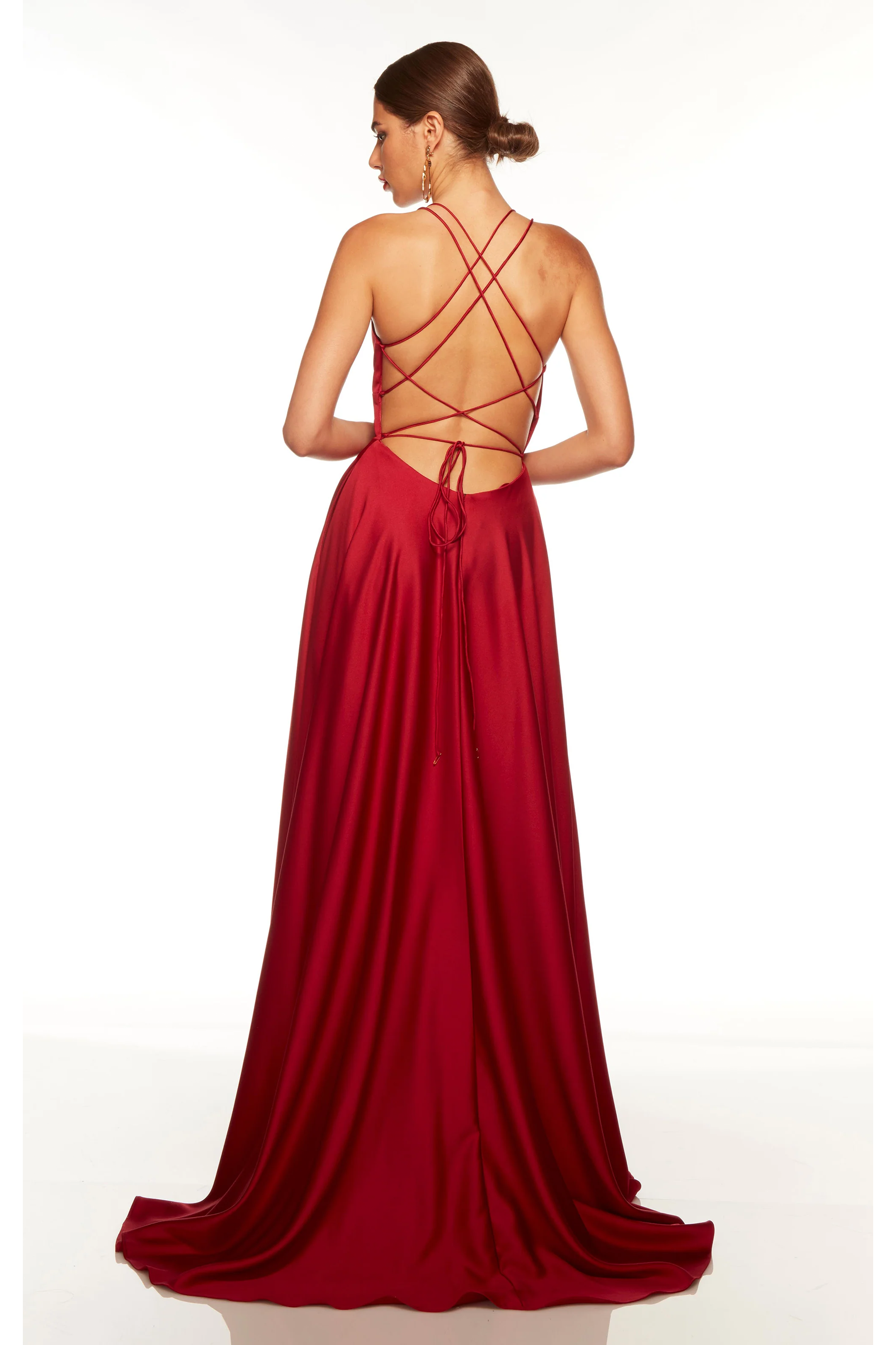 Halston red gown hot sale