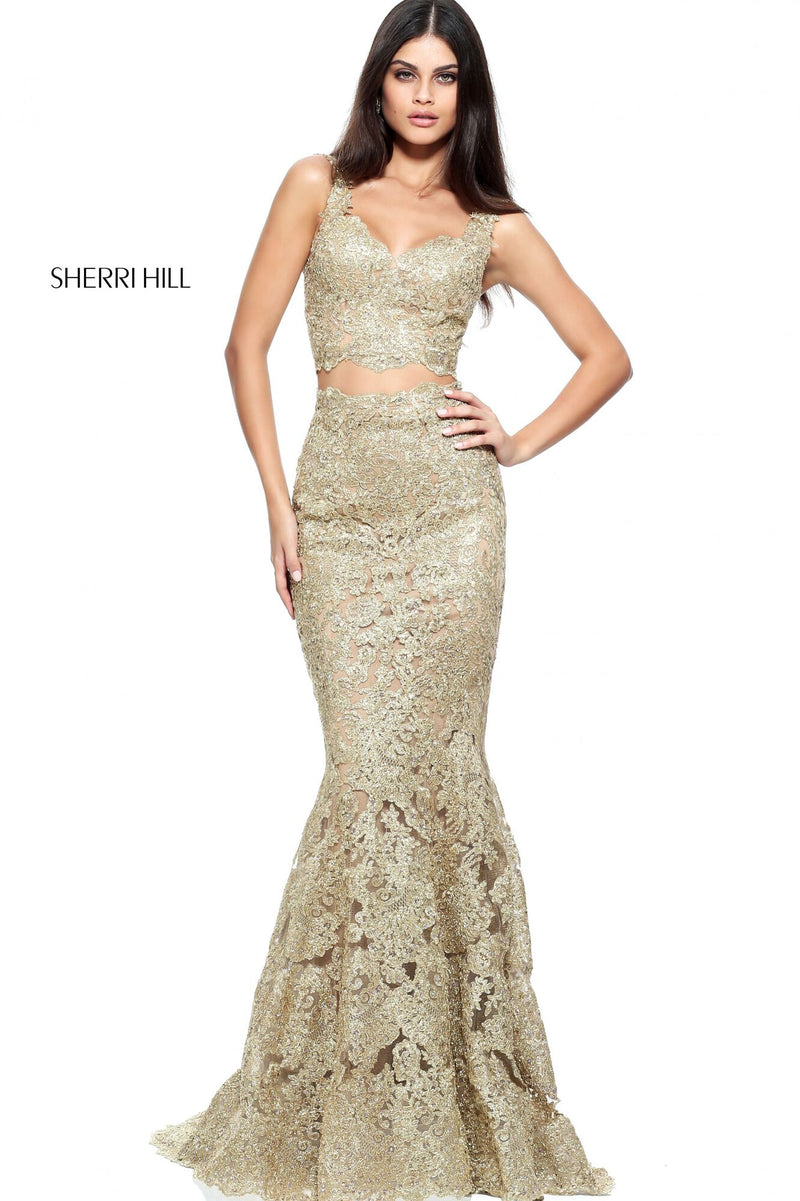 sherri hill gold mermaid dress Sherri Hill 56860 Dress